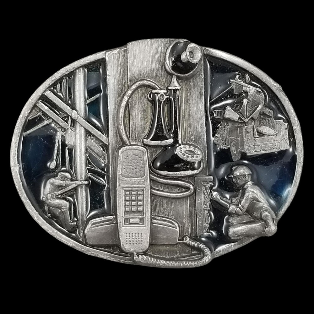 Vintage Z-50 Telephone‎ Communications Industry Belt Buckle Made USA In Color